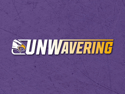UNWavering college eagle gold purple sports tagline university wings