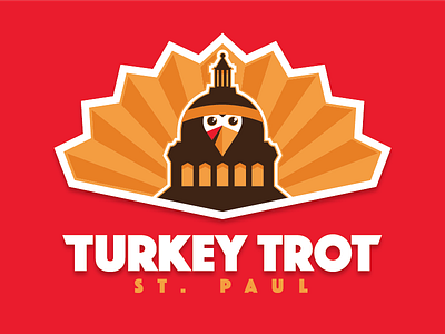 Turkey Trot St. Paul bird brand capitol event feathers logo minnesota orange race run thanksgiving turkey