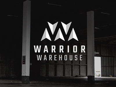 Warrior Warehouse arrow gym logo negative space ninja warrior w wisconsin