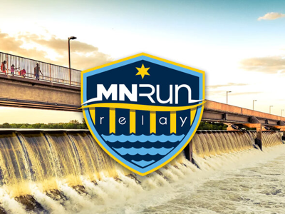 MNRUN Relay badge logo marathon minnesota race river run