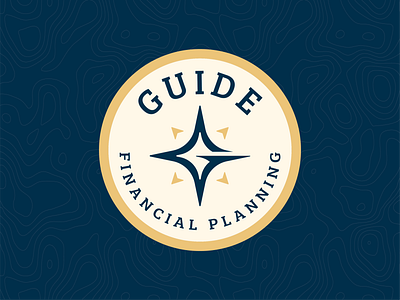 Guide Financial Planning badge compass logo star topography