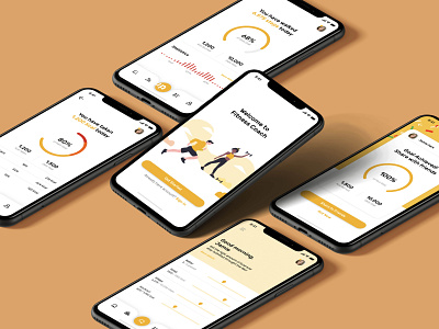 Fitness Coach App UI Design app appdesign design fitness app illustration ui uidesign visual design