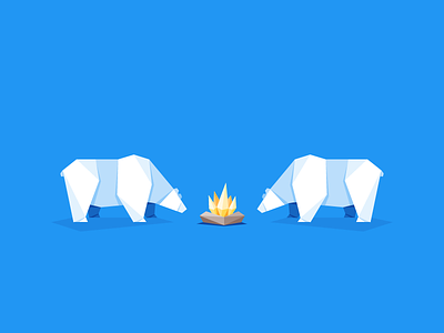 Polar Paper arctic bear bonfire fire fold origami paper polar bears