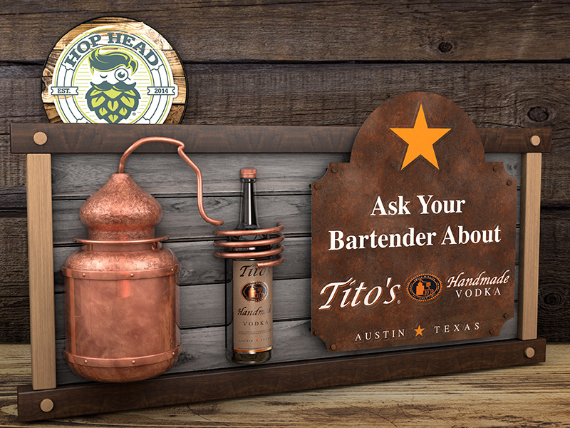 Titos Vodka Display Sign by Rick Deaver on Dribbble