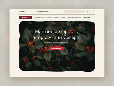 Online store of wild plants design online shop site ui ux
