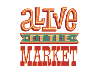 Alive at the Market Logo branding fundraiser logo