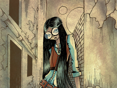 Comic Book Character Design digital girl power ink nerd