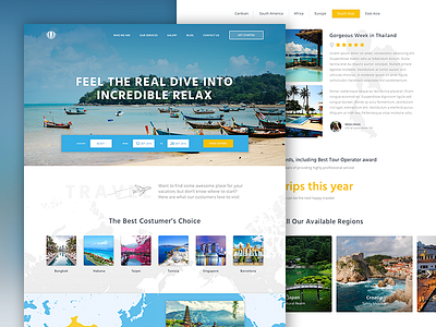 Tour Operator Home Page adventure holiday journey relax tour travel trip ui ux vacation