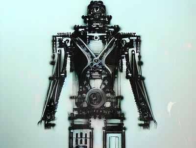 R-9 2d art digital illustration robot