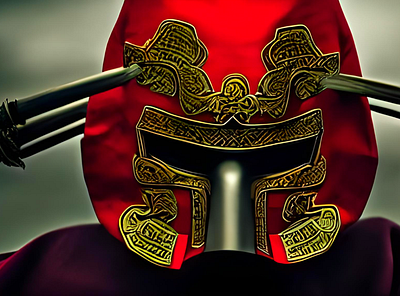 The Red Samurai. Concept art. art concept digital illustration