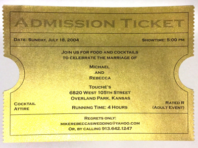Ticket Invitation card design handmade invitation