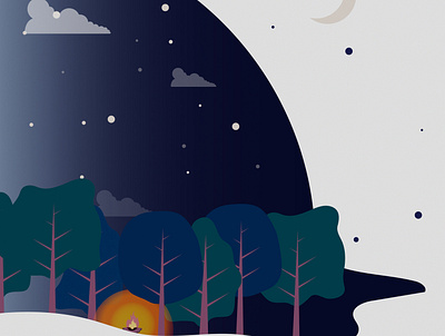 Lugares Ilustrados - Illustred Places: Noche de acampe camping illustration nature nature illustration