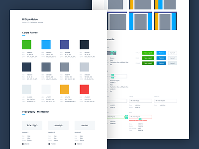 Style Guide color dashboard guide inputs palette style typography ui