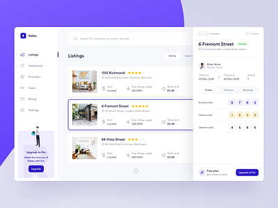 🏠 Rabbu - Listings airbnb card check in check out code codes dashboard estate home interface listing manage property real realestate rent ui user interface ux web