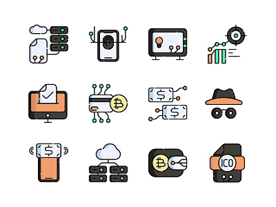 Cryptocurrency Market Icon Set 💵