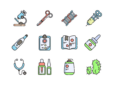 Medical Icons Set 💊 care clinic doctor health hospital icon icon design illustration logo medical medicine treatment ui vector virus