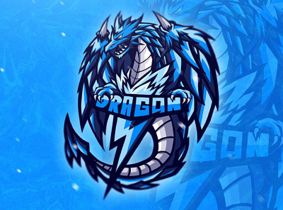 dragon bleu branding design esport fortnite icon illustration illustrator logo mascot vector