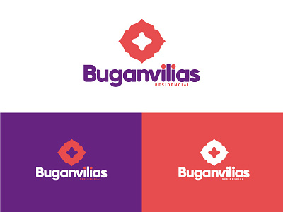 Branding Buganvilias applications branding buganvilias clean colorful flat flower logotype mexico residential sans serif