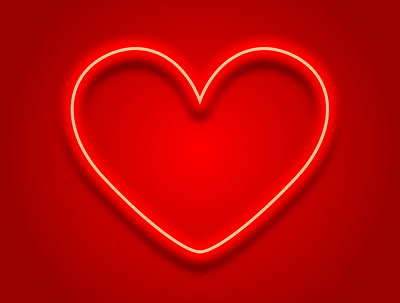 Neon heart illustration minimal vector
