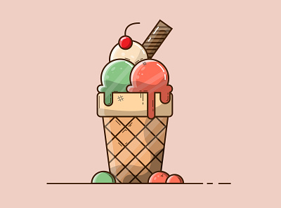 Ice cream illustration vector