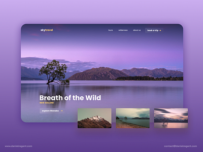 Minmalist travel landing page