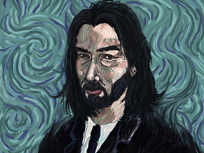 Breathtaking celebrity digital art illustration john wick keanu reeves photoshop