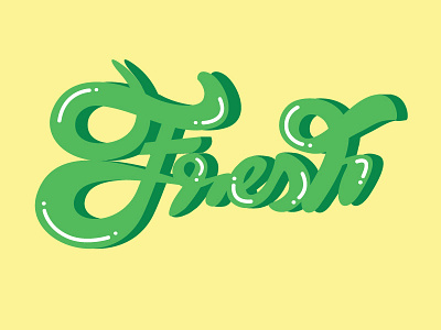 Fresh bubble fresh green illustration lettering shiny vector