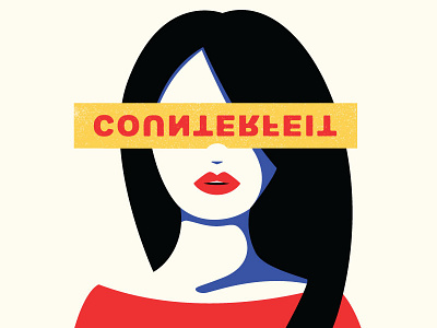 Counterfeit illustration pop art poster design primary vector woman womens summit