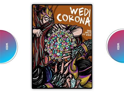 wedi corona colorful design illustration indonesia typography
