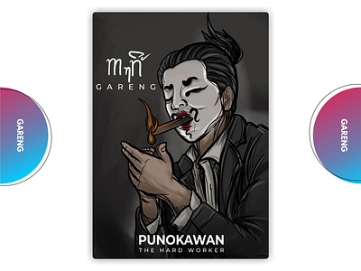 gareng the punokawan design illustration indonesia monochromatic punokawan wayang