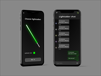 Lightsaber chat for Star wars fans app chat chat app design mobile mobile app mobile ui star wars concept ui ux