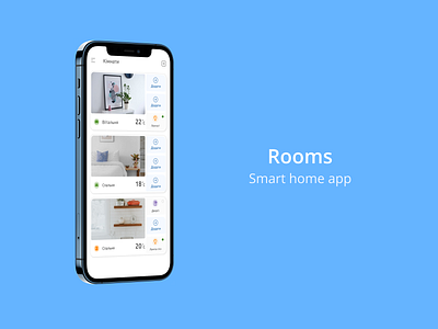 Rooms smart home app app cards cards design cards ui design mobile mobile app rooms smart home smarthome ui ux