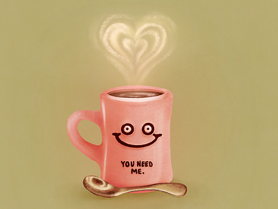 Cup Of Sunshine caffeine coffee cup cute design funny graphic design illustration morning mug procreate