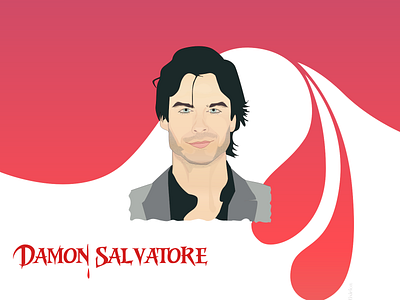 Damon Salvatore-Illustration art damon salvatore design graphics illustration vampire vampire diaries vampire weekend