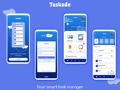 Task Management App- App Design ( Part 1) app app design illustration rewards app smart app task management app task manager tasks time time management ui ui design uiux ux