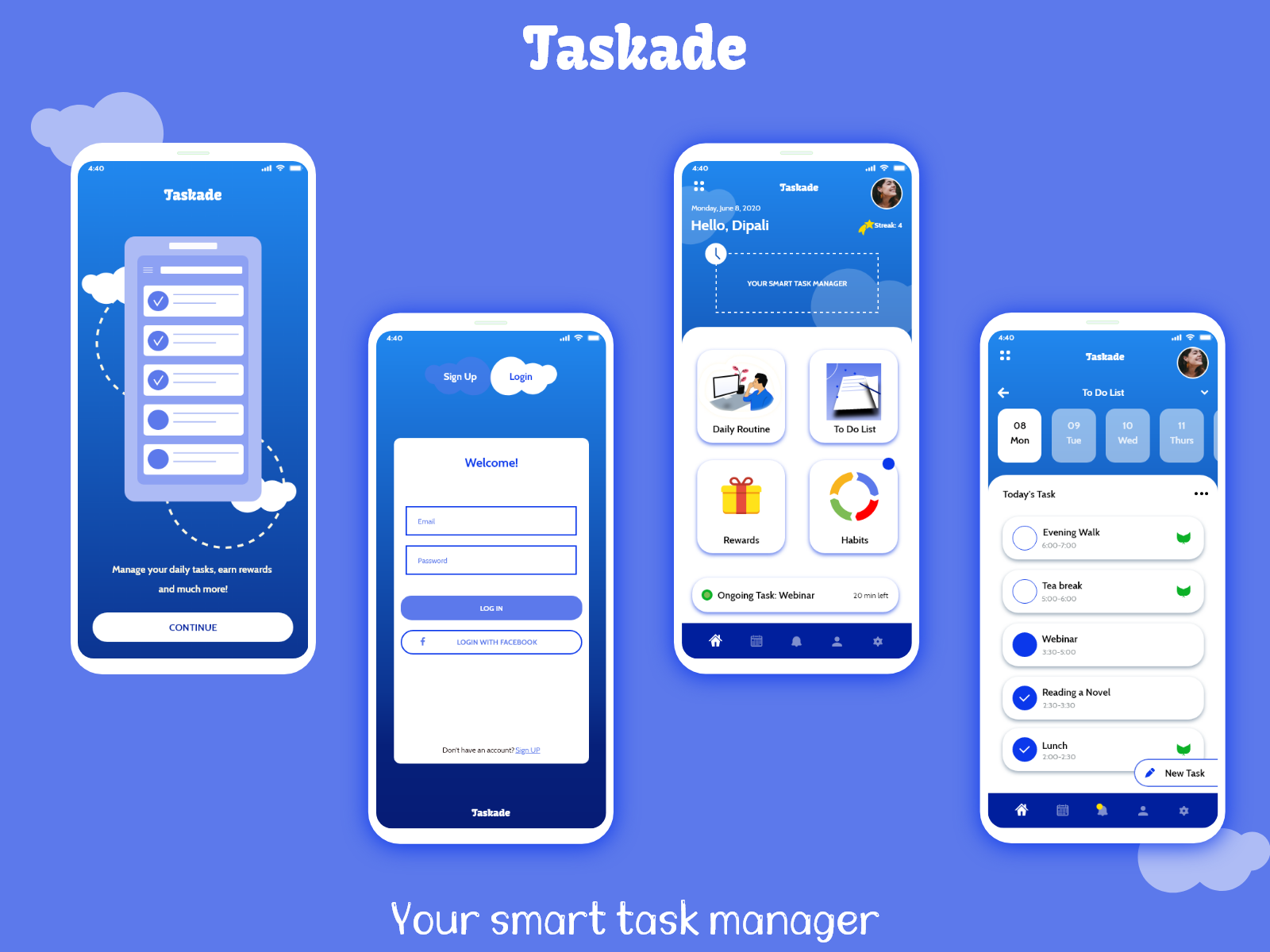 Task Management App- App Design ( Part 1) by Vartika on Dribbble