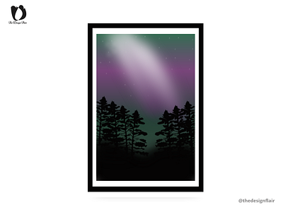 Artwork -Painting art artwork aurora borealis beautiful beauty design illustration illustration art scenery vector