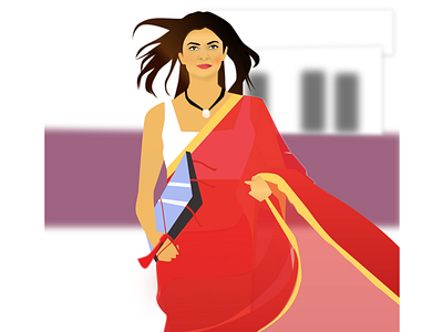 illustration- lady,saree art artwork design illustration illustration art vector