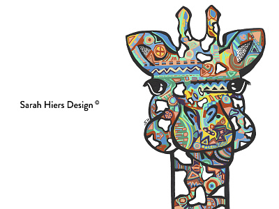 Sarah Hiers Design Colorful Giraffe Art