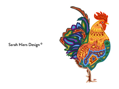 Sarah Hiers Design Rooster adobe draw adobe photoshop artist custom art custom drawing drawing freelance design freelance illustrator illustration rooster rooster art rooster illustration rooster logo