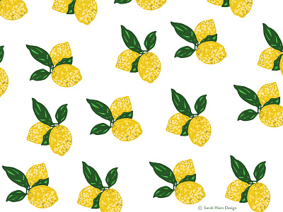 Sarah Hiers Design Lemon Pattern adobe draw artist custom art custom drawing freelance art freelance design illustration lemon lemon art lemon logo lemon pattern lemons pattern