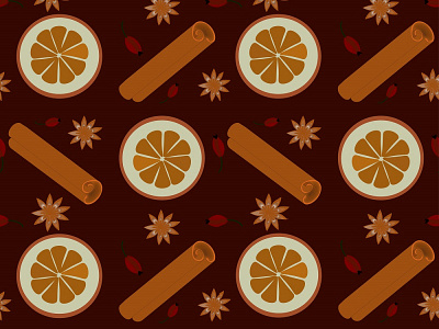 Seamless pattern Christmas spices