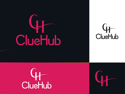 pink minimal logo design clue hub