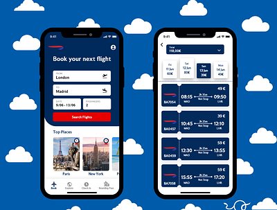 British Airways UI/UX redesign. adobexd app design ui uidesign uiux