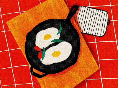 Breakfast illustration art black cookbook cooking editorial food food illustration graphic design illustration magazine orange still life texture vintage yellow