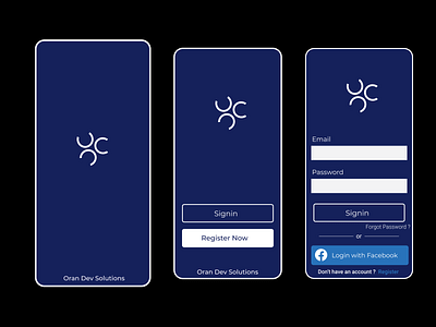 Dark Login UI app buttons facebook form logo sign in ui