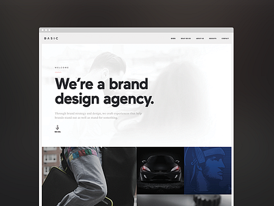 Basic Site agency basic brand clean design flat icons interactive simple thumbnails typography web