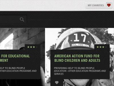 My Charities Bucket design green grid lines photo textures type ui web web application