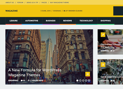 Wagazine WordPress Magazine & Reviews Frontpage Ver. 2 magazine mobile responsive reviews wordpress theme