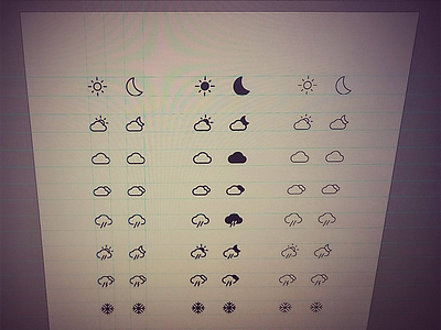 Weather Set of Icons fog icons rain storm sunny vector weather
